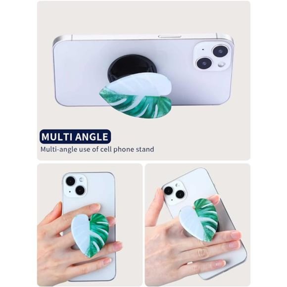 8 Pcs Leaves Phone Holder Green Plant Cell Phone Grip Holder Phone Sockets - Picture 4 of 8